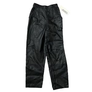 Vintage Design Assets black leather pants size 10 motorcycle moto